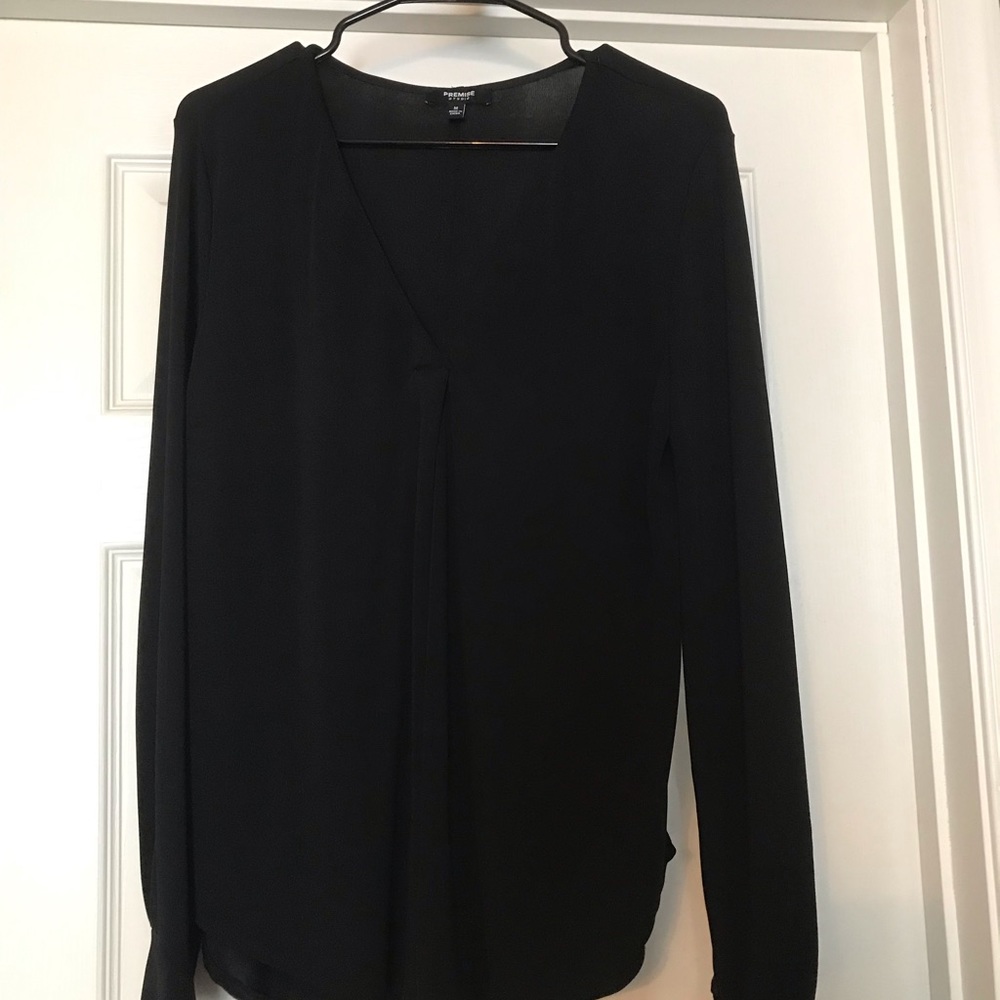 Black V-neck top